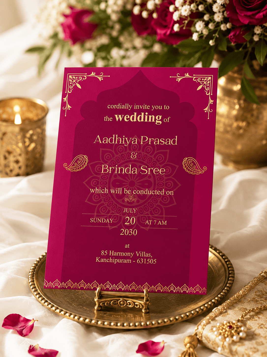 Royal Magenta Mandala Wedding Invitation