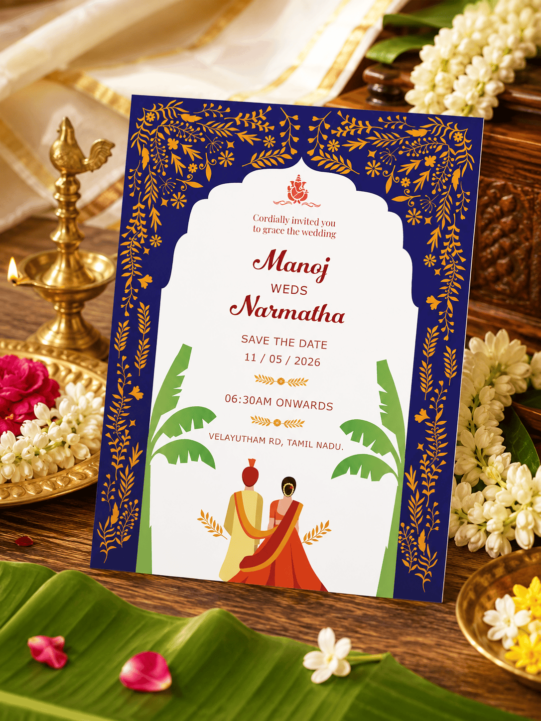 Royal Botanical Arch Wedding Invitation