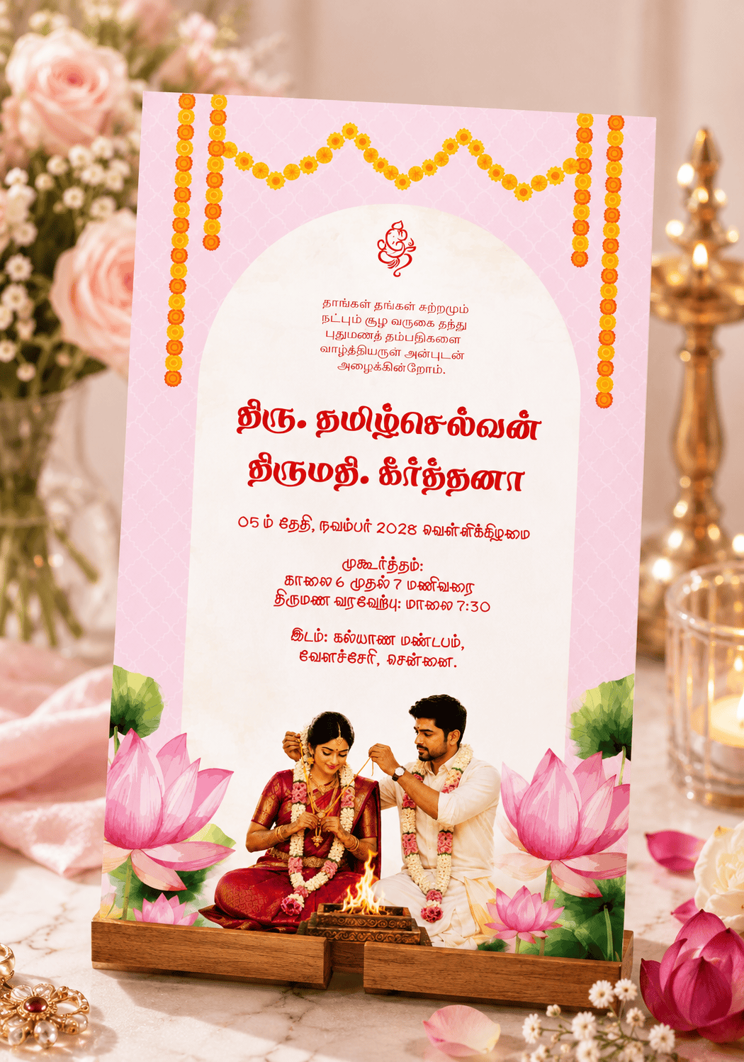 Divine Radha Krishna Wedding Invitation