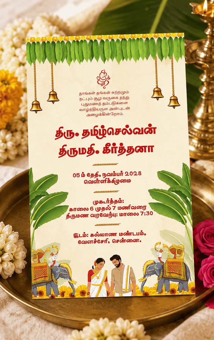 Divine Engagement Ceremony Invitation