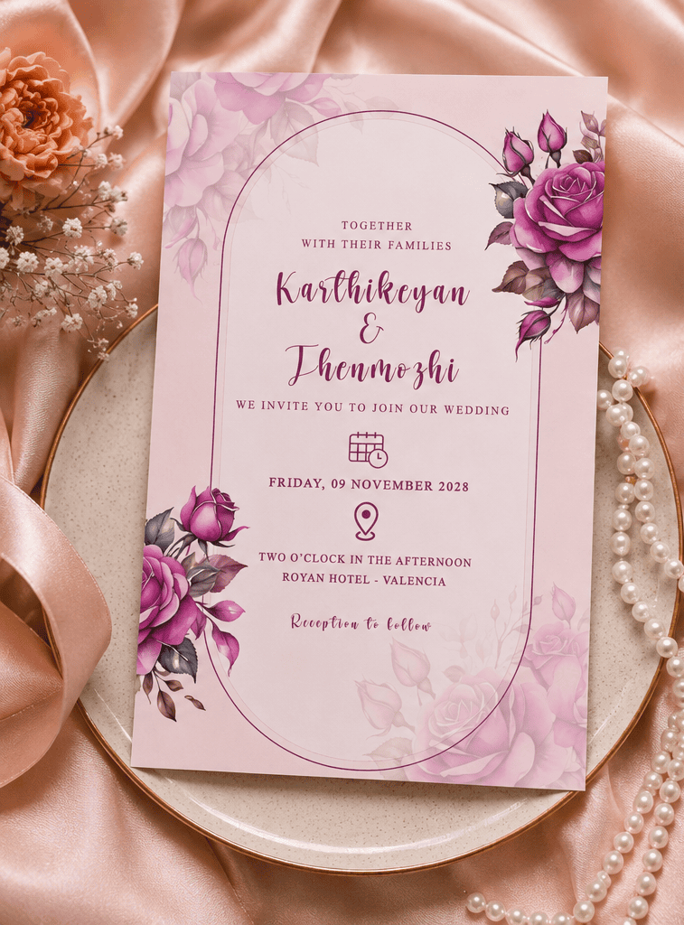 Elegant Rose Arch Wedding Invitation
