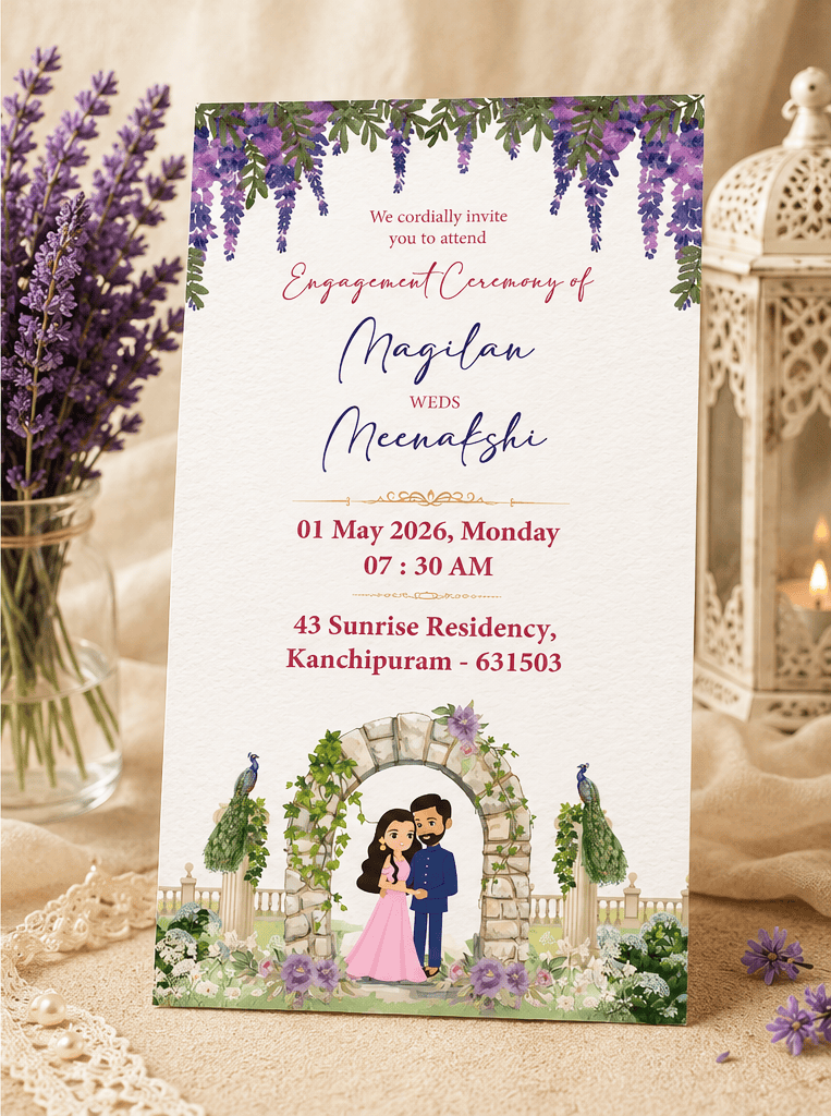 Lavender Garden Engagement Invitation