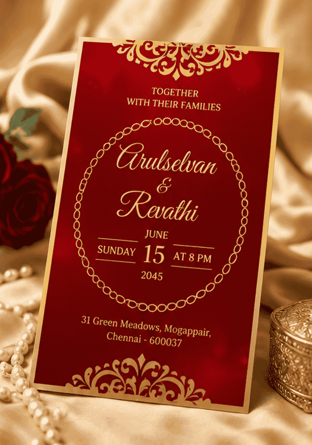 Royal Crimson Classic Invitation