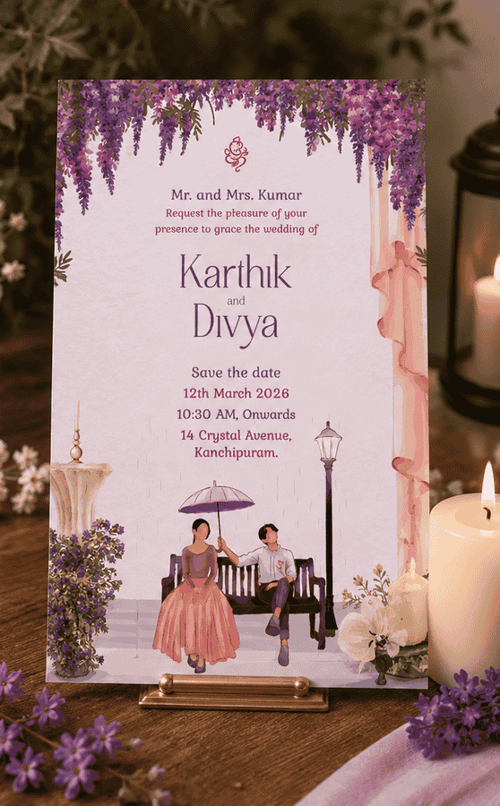 Lavender Garden Save the Date Invitation