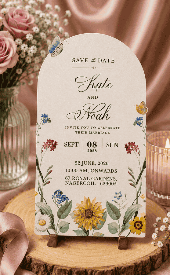Wildflower Garden Save the Date Invitation