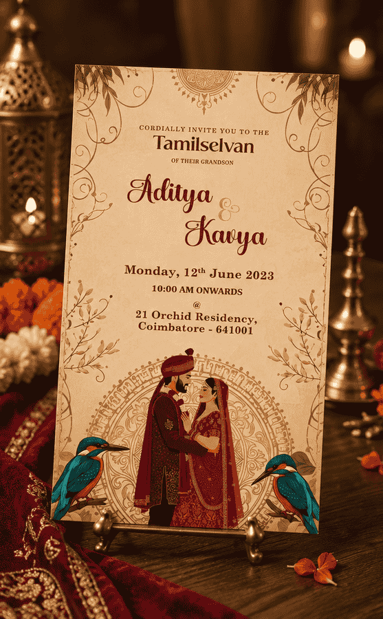 Royal Heritage Couple Wedding Invitation