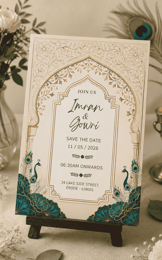 Peacock Heritage Arch Save the Date