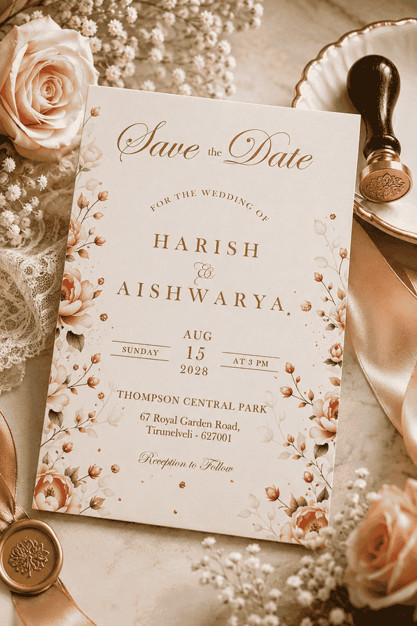 Minimal Luxury Save the Date Invitation