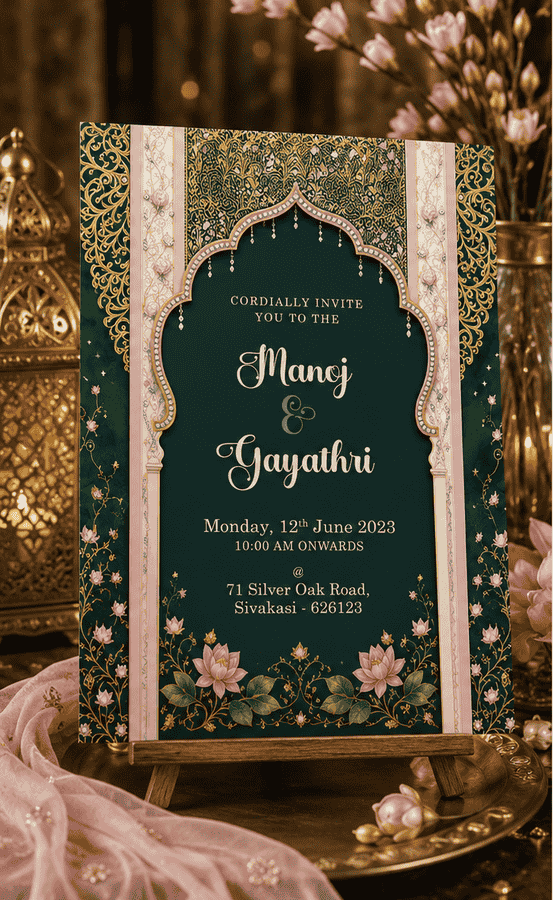 Emerald Palace Heritage Wedding Invitation
