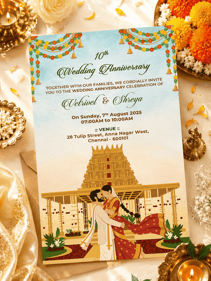 Blossom Heritage Anniversary Invitation