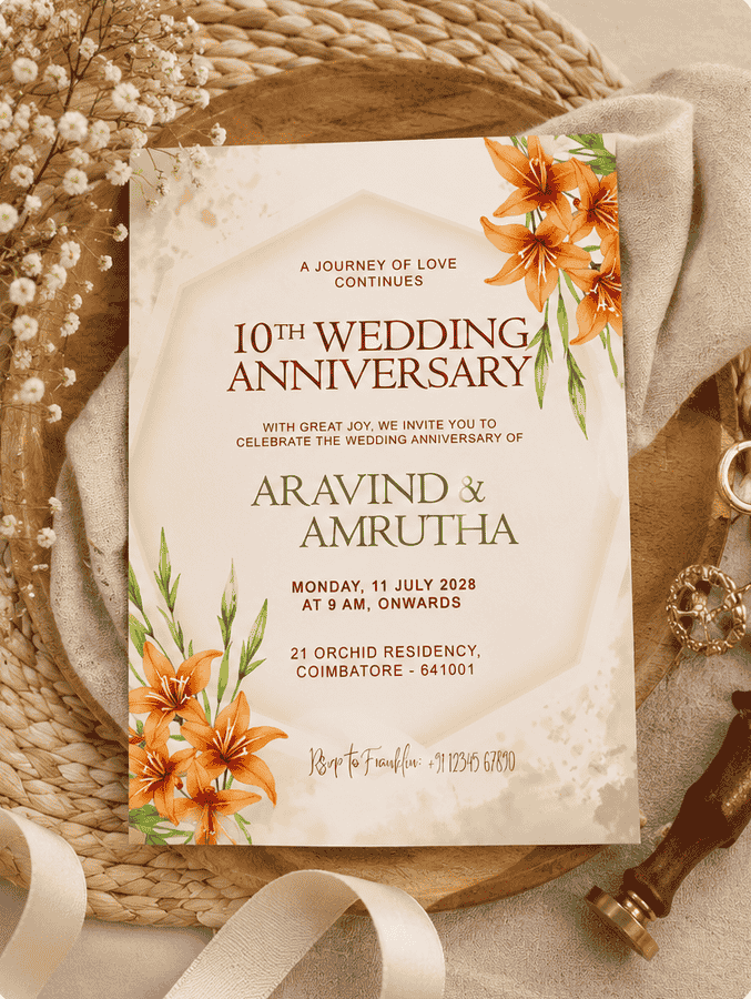 Temple Romance Anniversary Invitation
