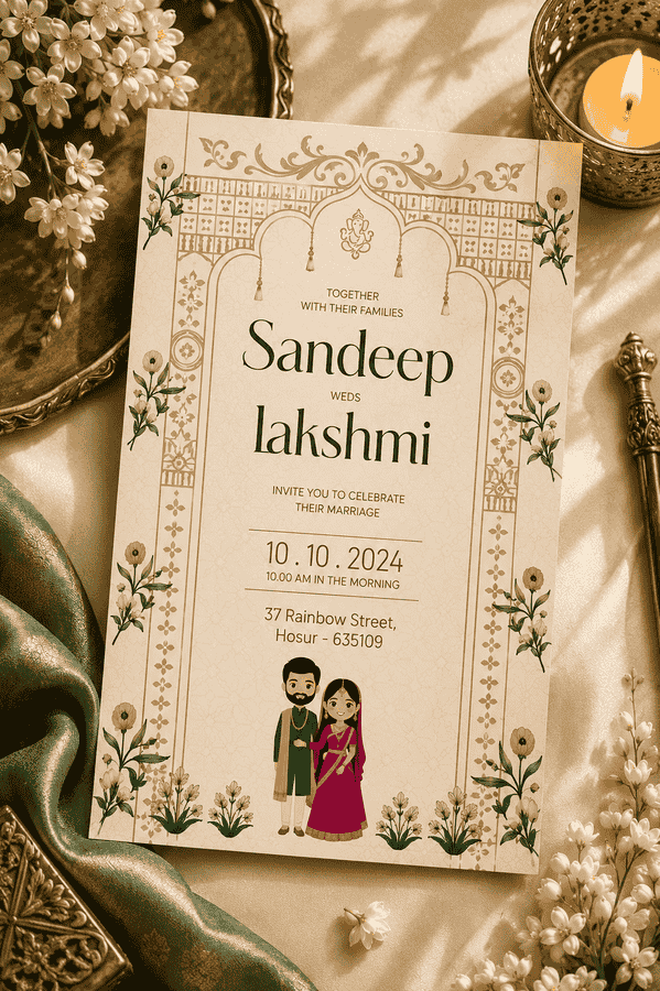 Elegant Heritage Arch Wedding Invitation