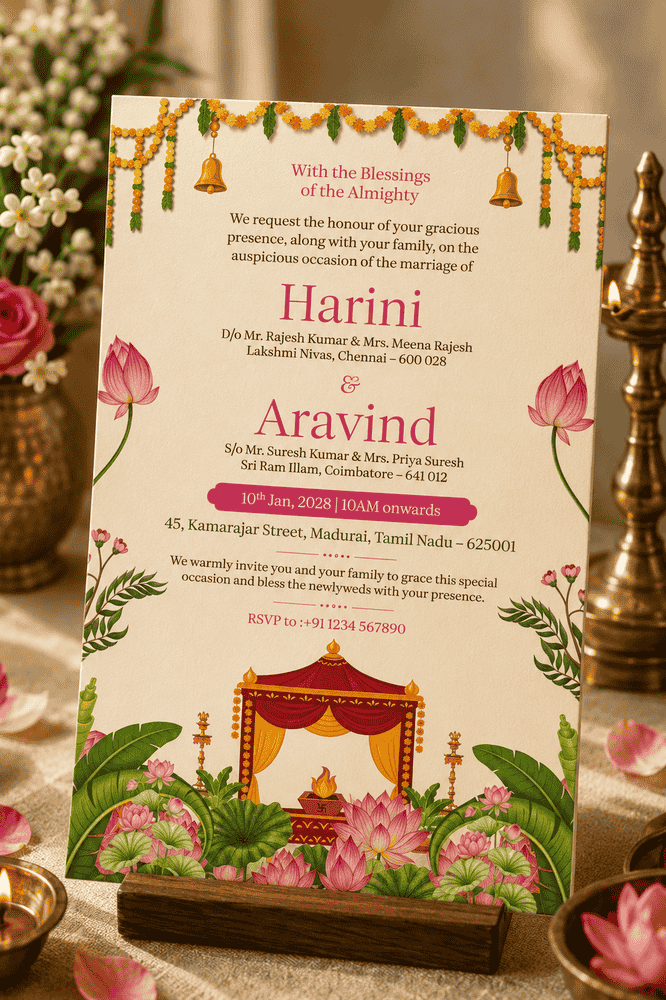 Lotus Mandapam Wedding Invitation