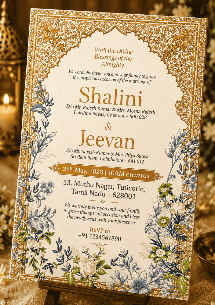 Royal Gold Ornamental Wedding Invitation