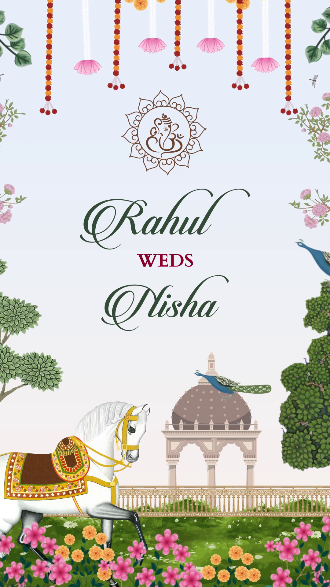 Royal Peacock Wedding Invitation