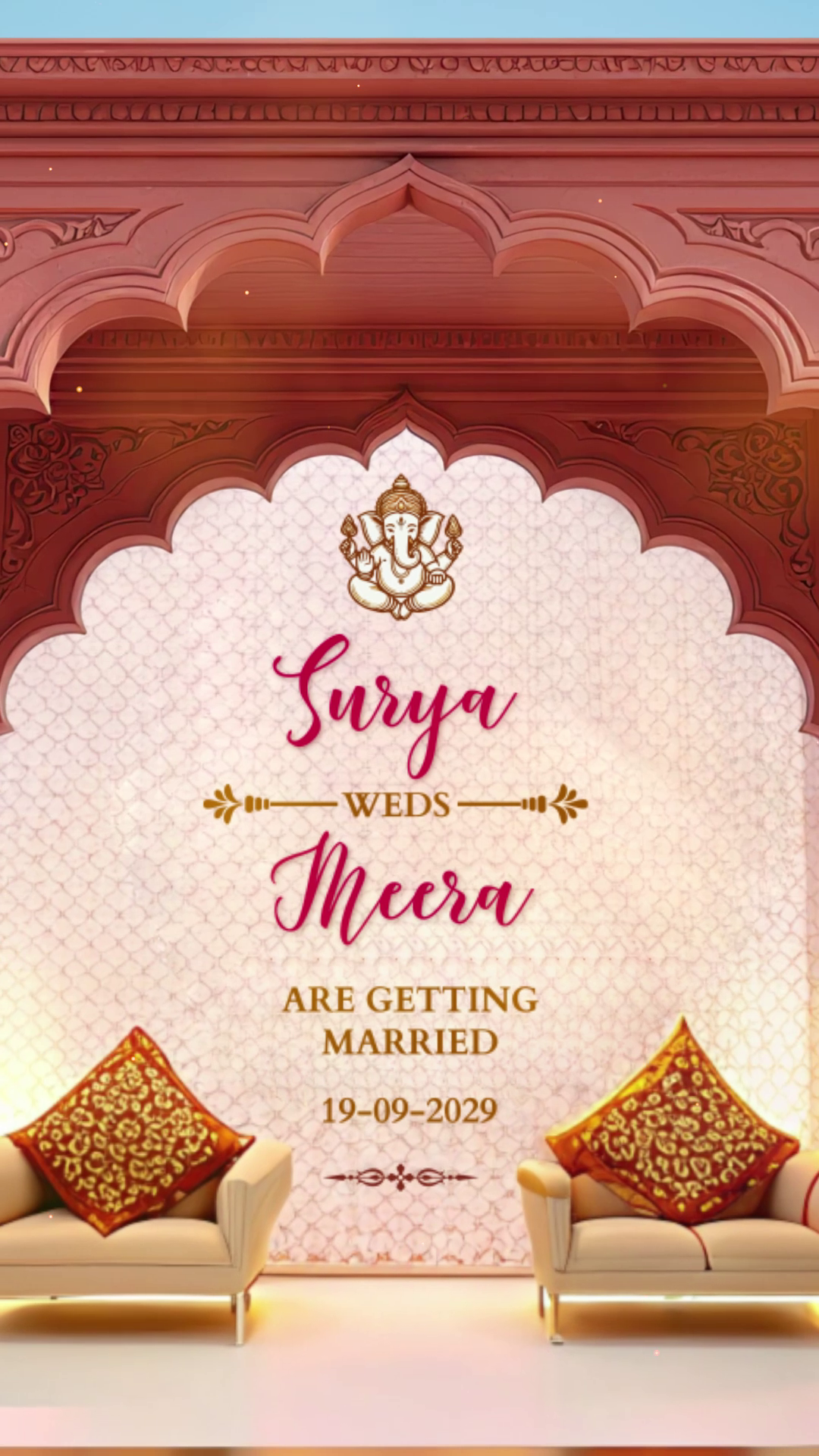 Royal Palace Wedding Scroll Invitation
