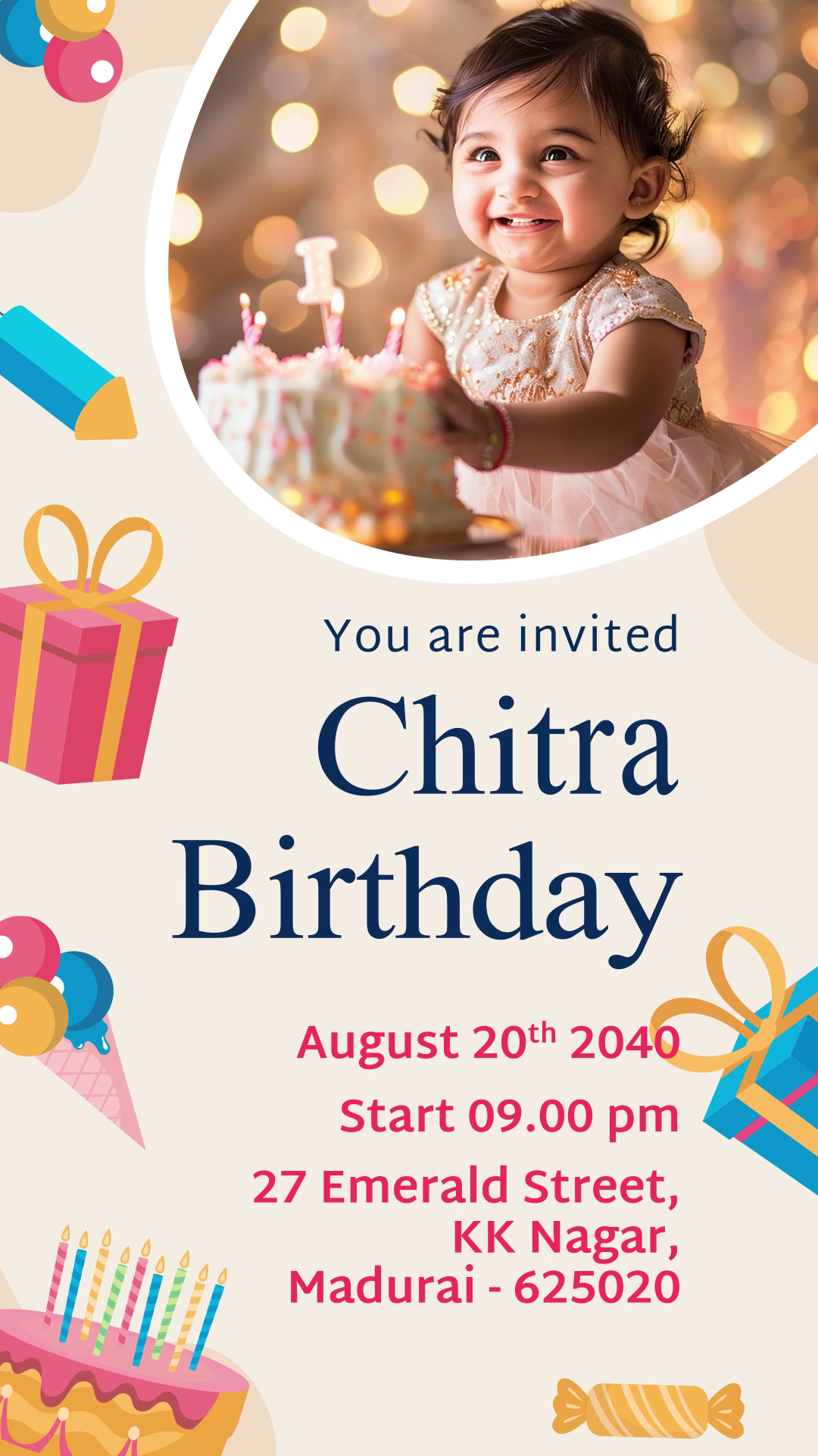 Pastel Party Theme | Animated Digital Invitation