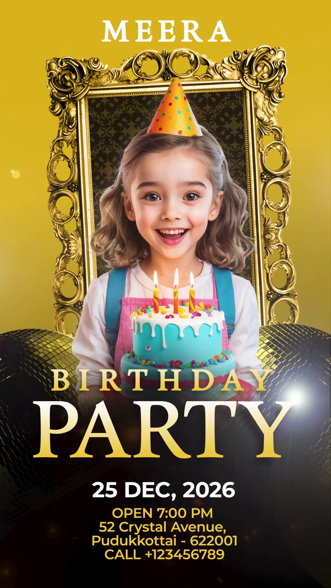 Royal Gold Birthday Invitation